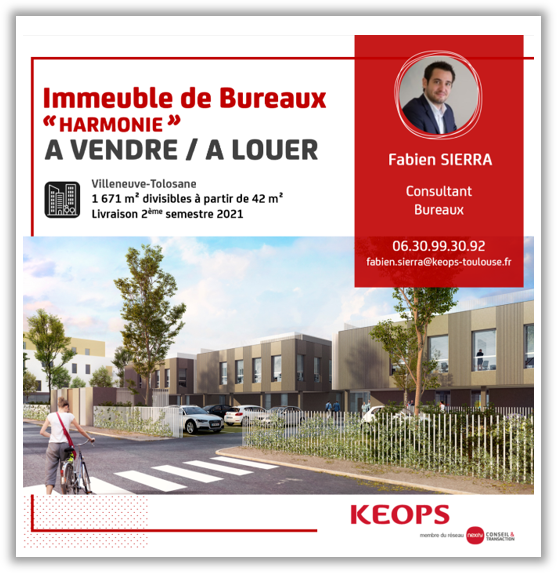 IMMEUBLE DE BUREAUX A VENDRE OU A LOUER AU SUD-OUEST DE TOULOUSE