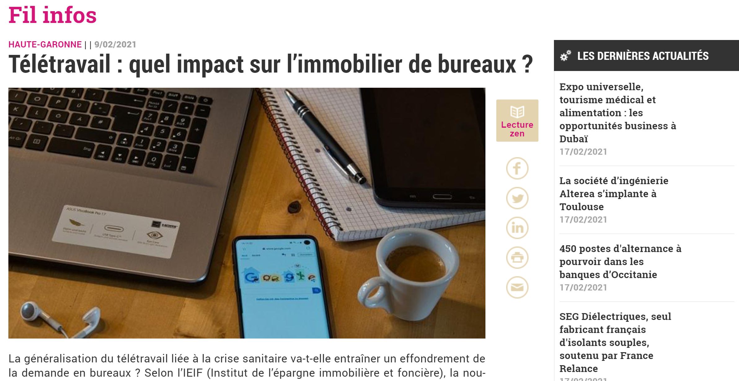 EXTRAIT LA LETTRE M I EDITION DU 09 FEVRIER 2021